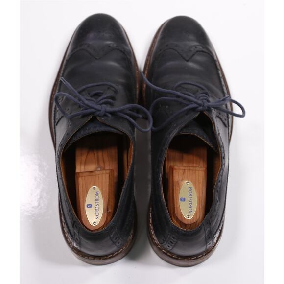 Cole Haan Mens Great Jones Navy Blue Wingtip Brogue Oxford Dress Shoes 11 M main image 9